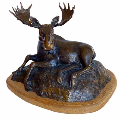 Wyoming Moose Limited edition, bronze moose sculpture by noted sculptor-artist R. Rousu
