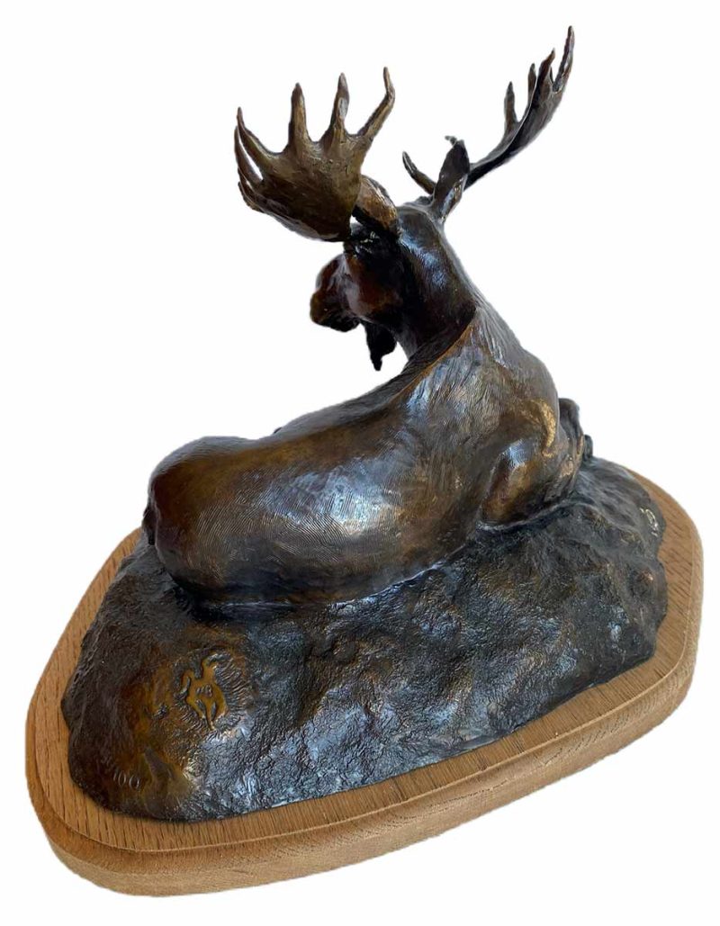 Wyoming Moose Limited edition, bronze moose sculpture by noted sculptor-artist R. Rousu