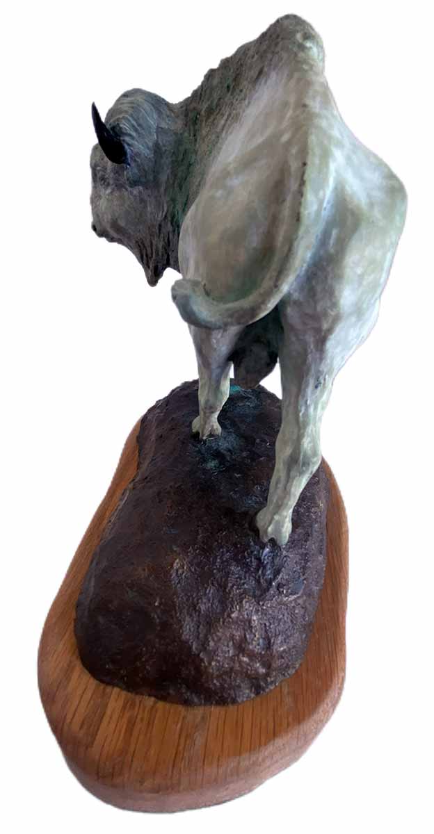 Gift of the Great Spirit a Limited edition, cold-painted bronze Bison sculpture by noted sculptor-artist R. Rousu