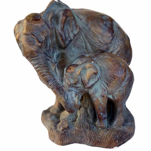 A nicely done bronze sculpture of a mother and child elephant. The Artist is Unknown. A great decorative sculpture!