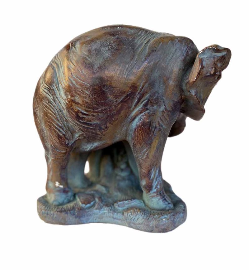 A nicely done bronze sculpture of a mother and child elephant. The Artist is Unknown. A great decorative sculpture!