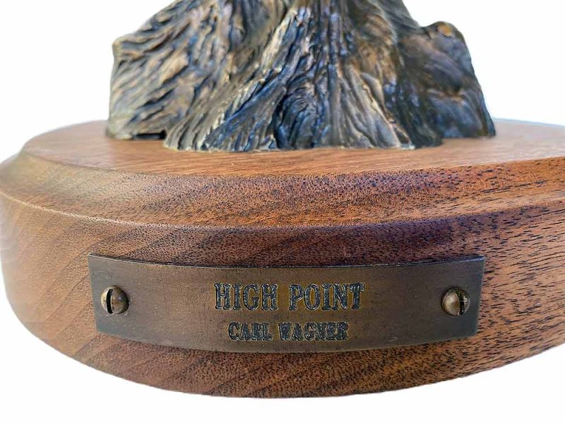 Bronze Eagle sculpture by the noted sculptor-artist Carl Wagner titled High Point. Available now from Sculpture Collector