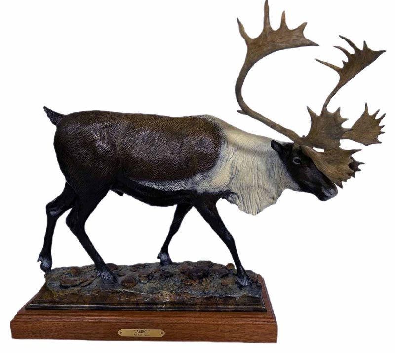 Caribou a wonderful limited edition bronze Caribou sculpture by the noted sculptor-artist Sam Anton Terakedis