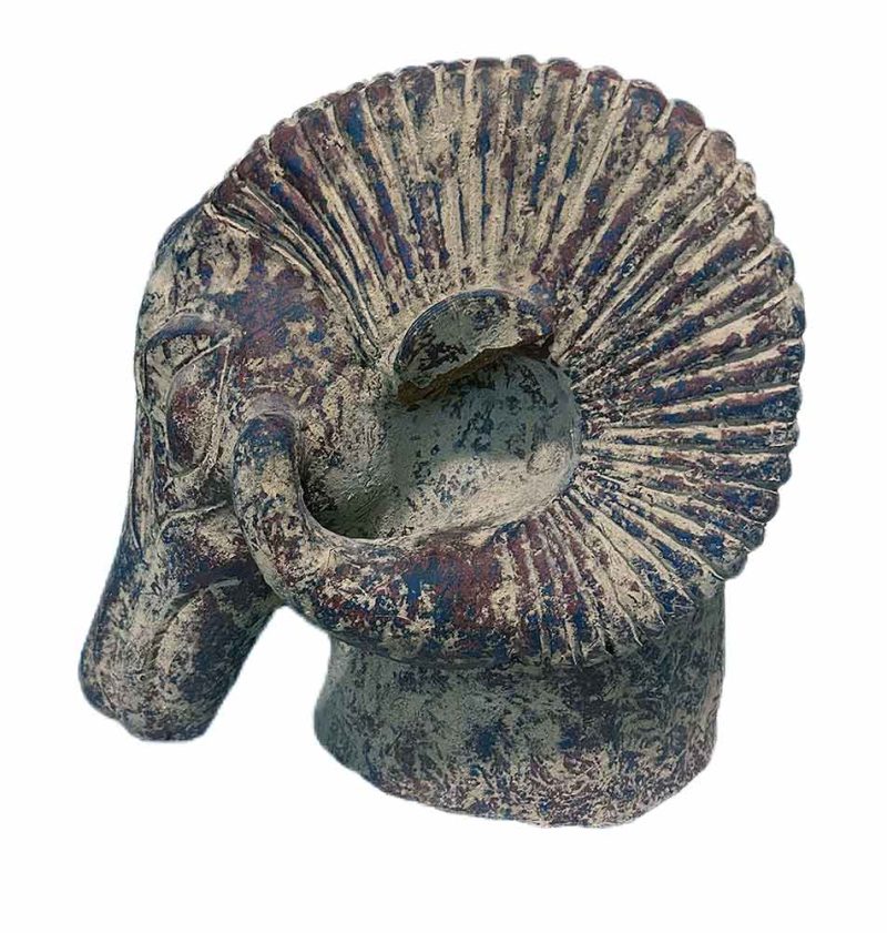 A nice Terracotta sculpture of as Big Horned Ram - Artist Unknown. Available now from SculptureCollector.com