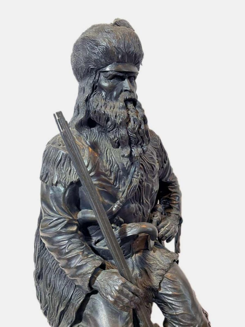 limited edition bronze sculpture titled the Mountain Man by noted sculptor-artist George Kosanovich