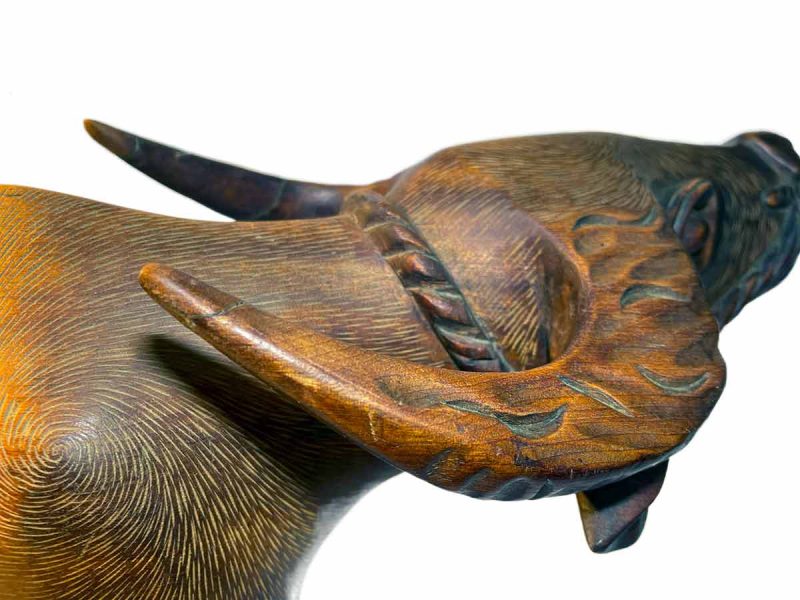 Unknown Artist (Vietnamese) - carved wood Water Buffalo - Available now from Sculpture Collector where creative and collectible sculpture is bought, sold, resold, brokered, and listed all in a secure and private manner globally