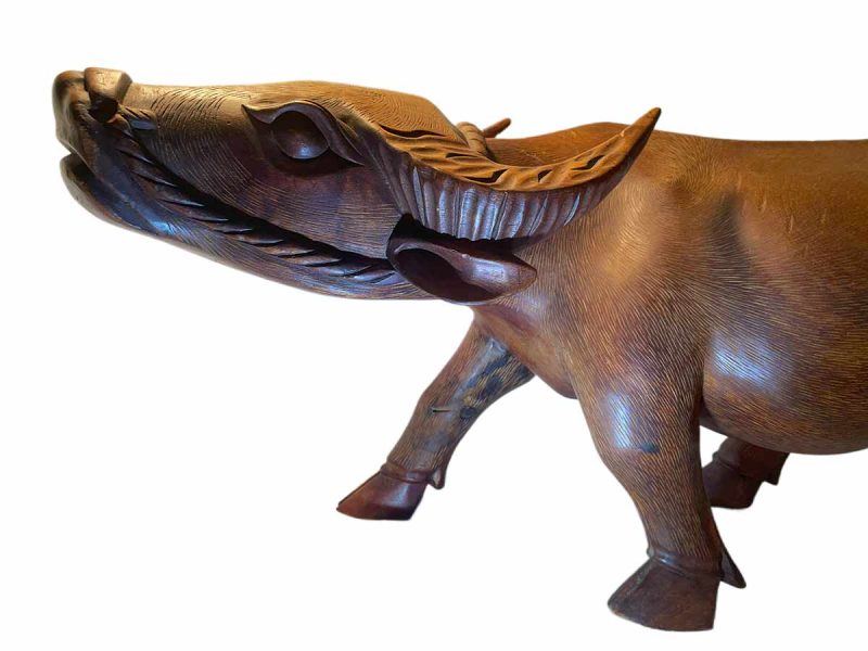 Unknown Artist (Vietnamese) - carved wood Water Buffalo - Available now from Sculpture Collector where creative and collectible sculpture is bought, sold, resold, brokered, and listed all in a secure and private manner globally