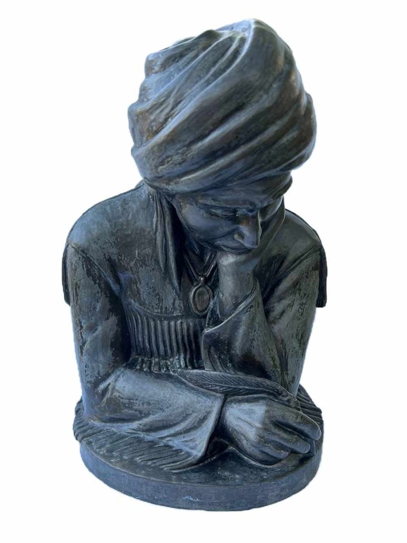 Sequoyah a limited edion bronze Cherokee sculpture representing the creastion of the written form of Cherokee language by noted tribal artisan Willard Stone