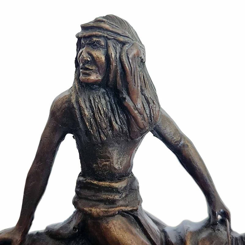 This is a bronze sculpture by CW Adams of female and male Indians and their horses. Available now from SculptureCoillector.com where unique, rare and not so rare creative sculpture is brokered, sold, resold and purchased in a secure and private manner worldwide.