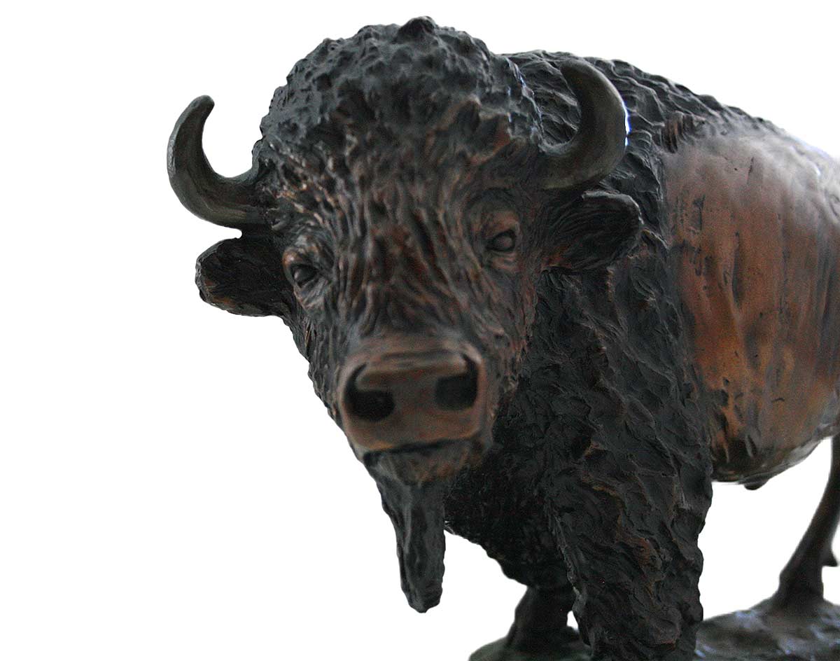 thumbnail image 2 of BestGiftEver Rustic Resin Bison Statue – Bronze Finish Buffalo Figurine For Home, Office, Or Lodge Decor 2 of 6