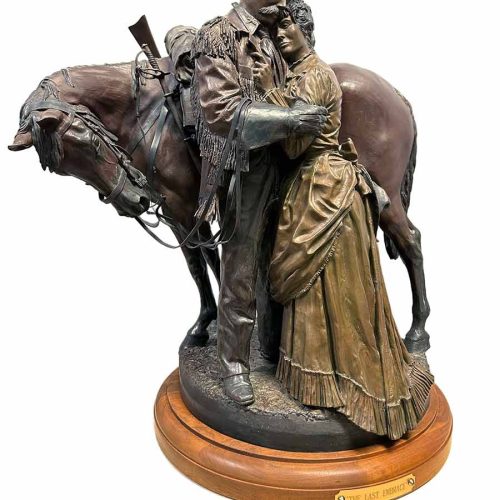 "The Last Embrace" a limitred edition bronze sculpture Allegory of the precious state of life by noted allegorical sculptor James Muir