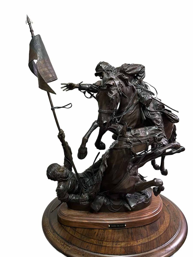 "Saving the Flag" a limited edition bronze sculpture of the Union cavalry charge during the American "Civil War" by James Muir