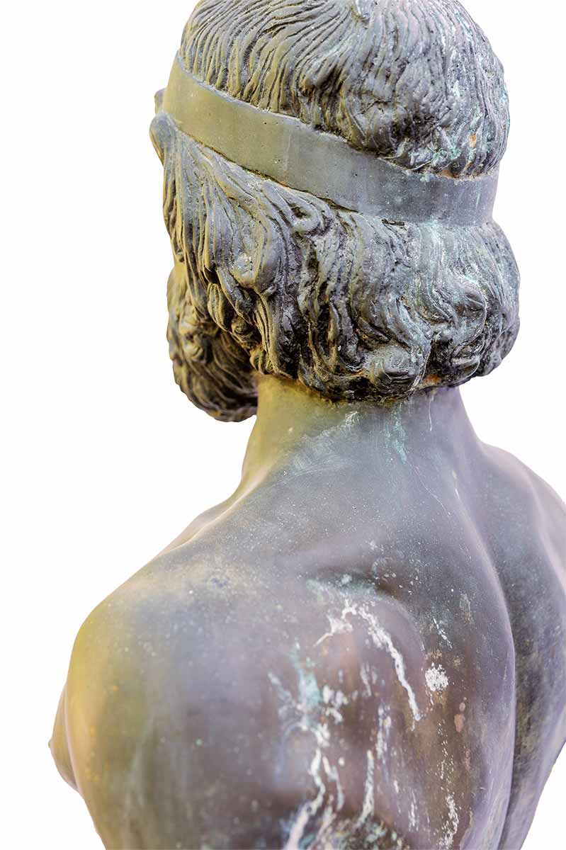 Riace Bronze - a nicely done 6 foot high replica figure ttb circa early 20th century available now at Sculpture Collector where unique sculpture is bought and sold in a secure and private manner globally