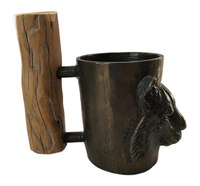 A limited edition Bronze Bear Mug by noted wildlife sculptor artist Carl Wagner