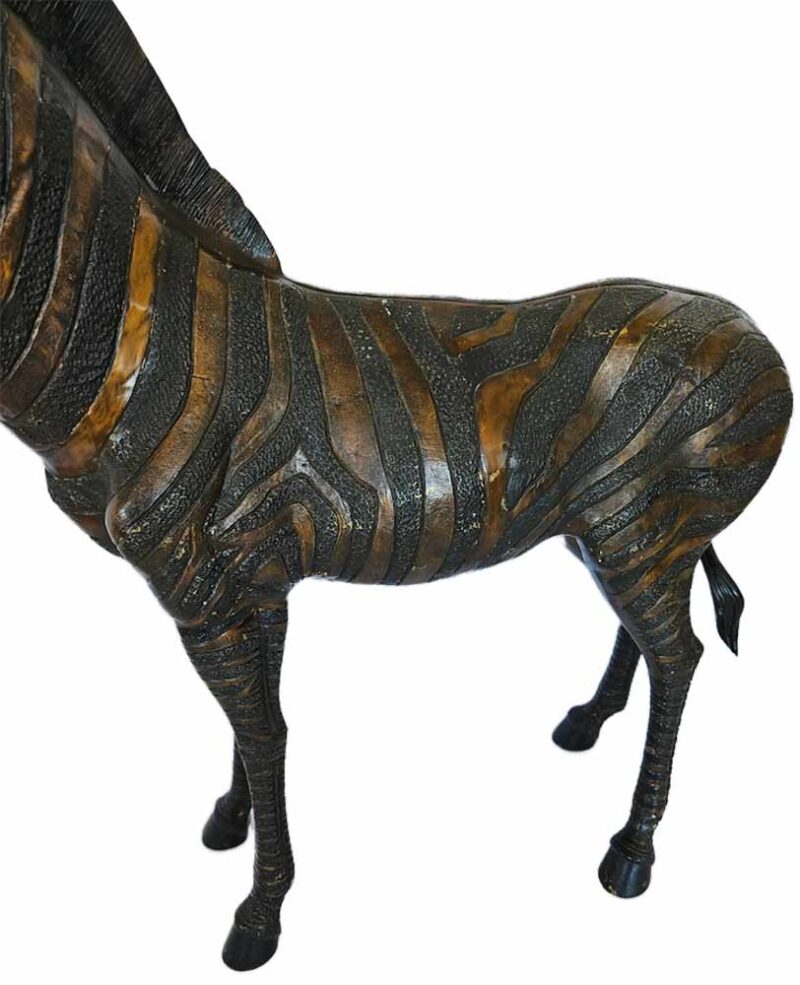 A nice Bronze Zebra Sculpture-large, near of life-size in good condition. Would make a nice edition to a garden area or most any other environment! Just listed here at Sculpture Collector.com where creative sculpture is bought and sold worldwide in a secure and private manner.