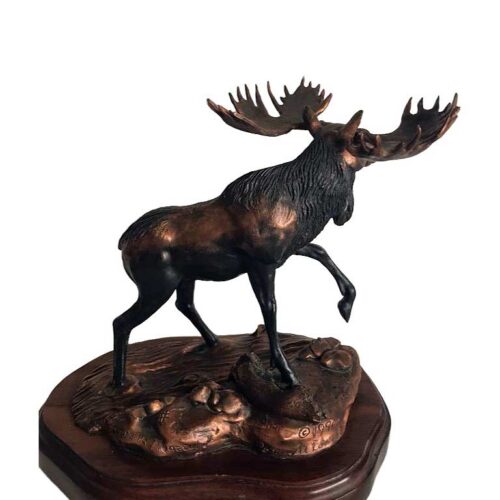 A Moose bronze named Supreme Monarch by Danny D. Edwards. It has 1990 as year made and with Supreme Monarch its says#1, very nice condition, available now from Sculpture Collector where you can find creative quality sculpture.