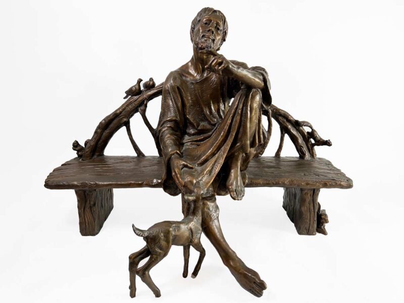 "St. Francis" a nicely done religious themed bronze sculpture by noted sculptor-artist Gary lee Price