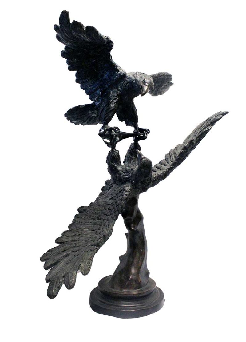 Two Eagles Fighting a bronze sculpture by KT Katherine Taylor