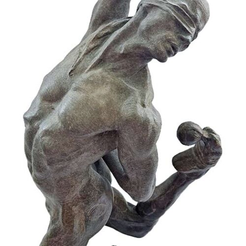 Leap of Faith, Third Life - a fine bronze figurative sculpture by noted sculptor-artist Richard MacDonald. Limited Edition in excellent condition available now from SculptureCollector.com