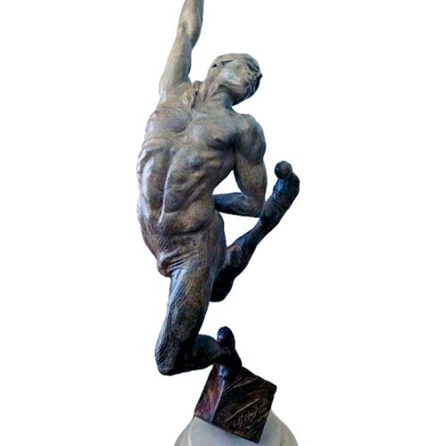 Leap of Faith 1/3 life-size a fine limited edition bronze figurative sculpture by noted sculptor-artist Richard MacDonald. Limited Edition in excellent condition available now from SculptureCollector.com