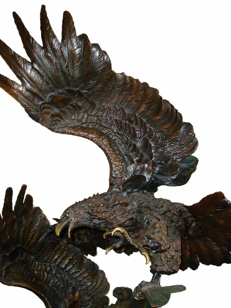 A nicely created bronze Eagle sculpture titled Survival II by noted Sculptor-Artist of Eagles Ed Chope. Available now on SculptureCollector.com a great place to purchase creative and unqiue sculpture for over 30 years globally.