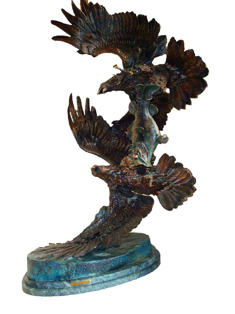 A nicely created bronze Eagle sculpture titled Survival II by noted Sculptor-Artist of Eagles Ed Chope. Available now on SculptureCollector.com a great place to purchase creative and unqiue sculpture for over 30 years globally.