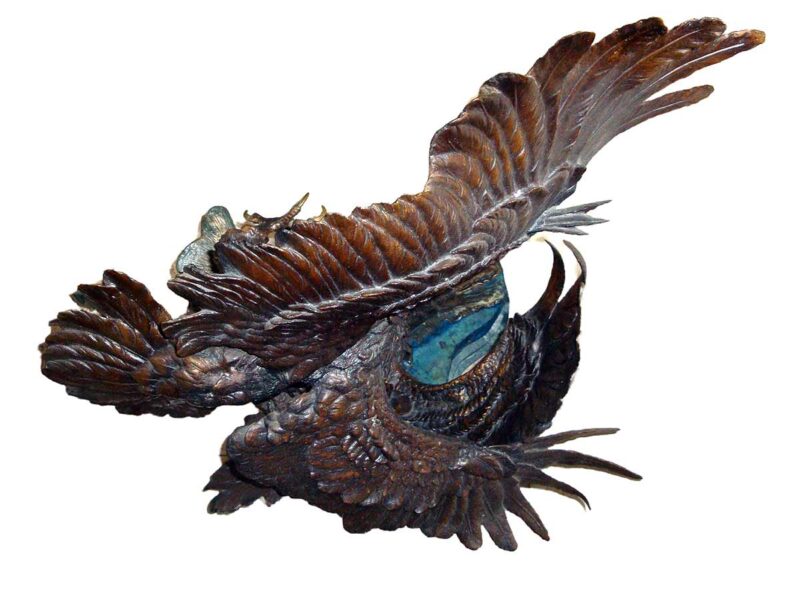 A nicely created bronze Eagle sculpture titled Survival II by noted Sculptor-Artist of Eagles Ed Chope. Available now on SculptureCollector.com a great place to purchase creative and unqiue sculpture for over 30 years globally.