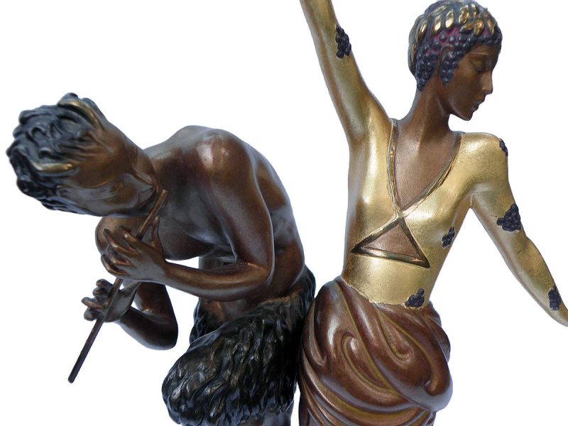 Erté bronze sculpture | Woman and Satyr - Art Deco
