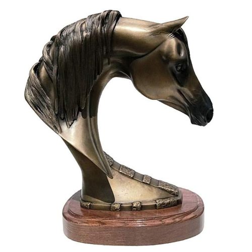 "Arabian Glory" a limited edition bronze equine sculpture by Edward Brouillard. A beautifully created Arabian sculpture. This sculpture is now available directly from Edward Brouillard through SculptureCollector.com. Base included. Base Measurements 1 3/4" H x 13 1/4" W x 5 1/4" D. This sculpture is now available from SculptureCollector.com where sculpture is bought and sold in a secure and private manner globally.