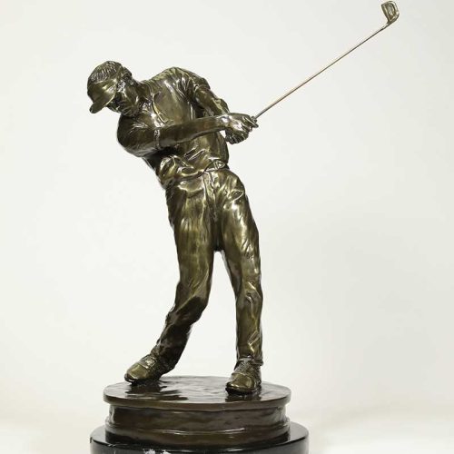"On In Two" for the Golfer, a bronze golf sculpture by noted Sculptor-Artist Laran Ghiglieri. A very nice limited edition golf sculpture "On In Two". Available now on SculptureCollector.com, the premier platform for purchasing or reselling creative sculptures securely and privately.