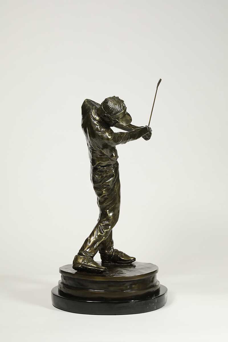 "On In Two" for the Golfer, a bronze golf sculpture by noted Sculptor-Artist Laran Ghiglieri. A very nice limited edition golf sculpture "On In Two". Available now on SculptureCollector.com, the premier platform for purchasing or reselling creative sculptures securely and privately.