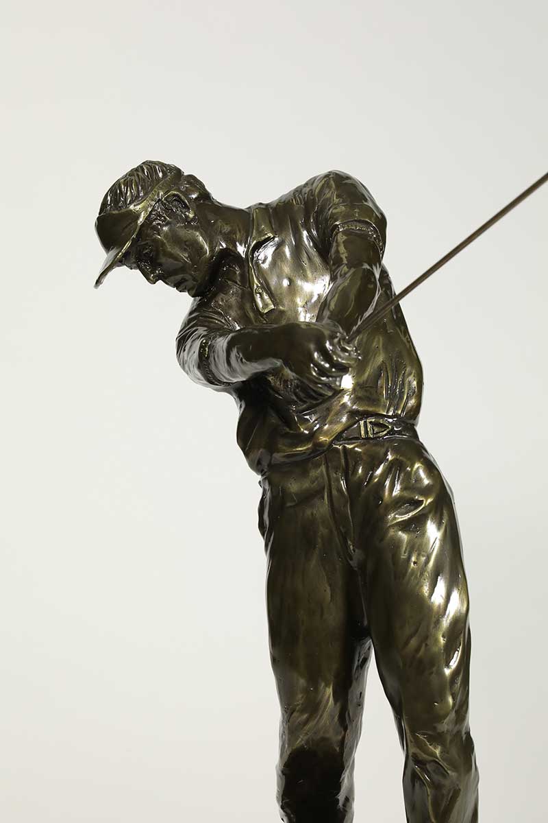 "On In Two" for the Golfer, a bronze golf sculpture by noted Sculptor-Artist Laran Ghiglieri. A very nice limited edition golf sculpture "On In Two". Available now on SculptureCollector.com, the premier platform for purchasing or reselling creative sculptures securely and privately.