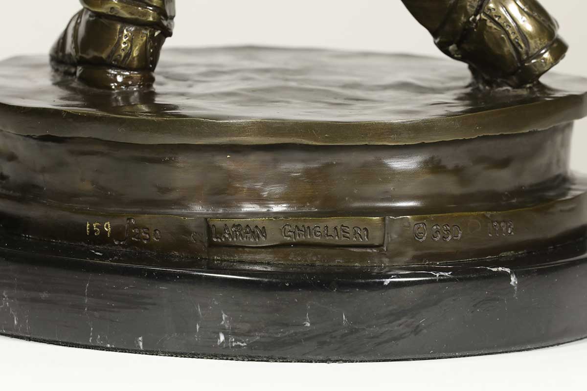 "On In Two" for the Golfer, a bronze golf sculpture by noted Sculptor-Artist Laran Ghiglieri. A very nice limited edition golf sculpture "On In Two". Available now on SculptureCollector.com, the premier platform for purchasing or reselling creative sculptures securely and privately.