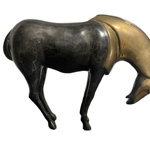 A rarely available bronze sculpture that is recognized and collected worldwide. This sculpture titled "Armored Horse" is yet another meaningful equine sculpture by the noted and collected worldwide sculptor-artist "Loet Vanderveen". Available now on SculptureCollector.com, the premier platform for purchasing or reselling creative sculptures securely and privately.