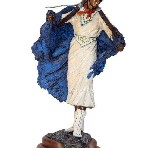 A rarely available sold out limited edition bronze sculpture that is recognized and collected worldwide. This sculpture titled "Fancy Dance" is yet another meaningful Native American sculpture by the noted and collected sculptor-artist "Marie Barbera". Available now on SculptureCollector.com, the premier platform for purchasing or reselling creative sculptures securely and privately.