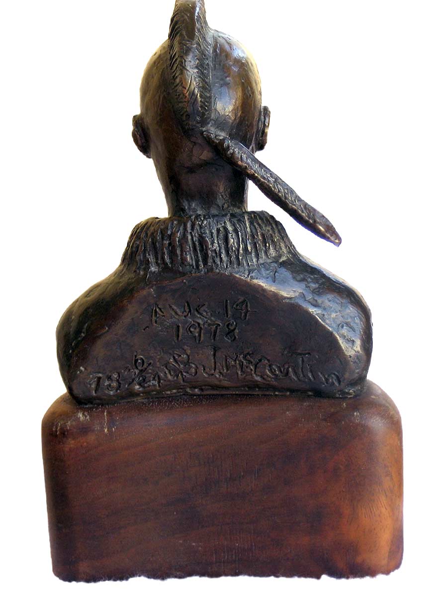 Limited edition bronze bust from Aug 14, 1978 titled "Scout" (ttb). Well defined facial features, a meaningful sculpture by the noted sculptor-artist "Jim McCartin". Available now on SculptureCollector.com, the premier platform for purchasing or reselling creative sculptures securely and privately.