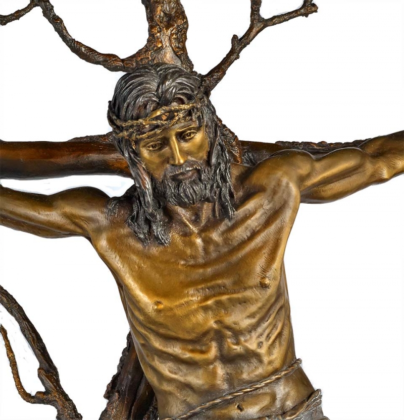 Christ of the Holy Cross a bronze sculpture by James Muir