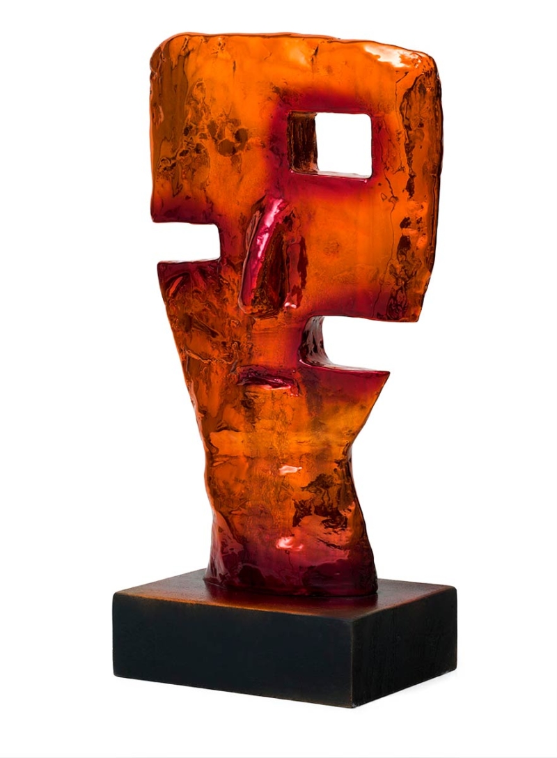 Cyclop Cyclop sculpture a limited edition bronze red chrome patina by Nikolas