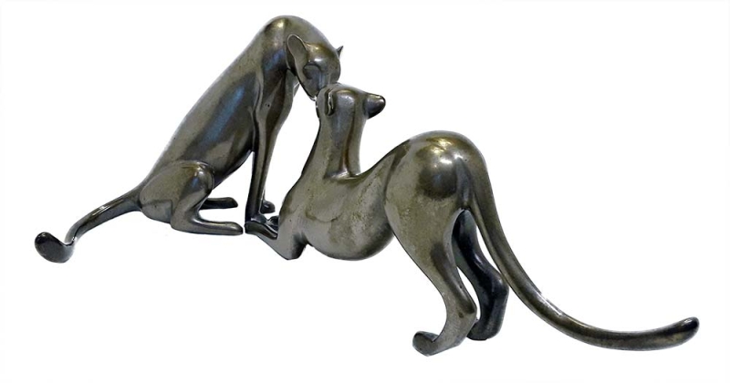 Two Cheetahs Bronze sculpture of Two Cheetahs by Loet Vanderveen