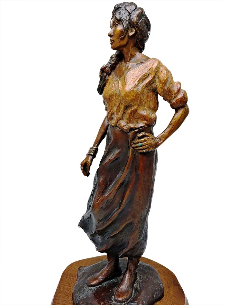 Adryanna Ciera - bronze sculpture of a lady - Looking to the Future