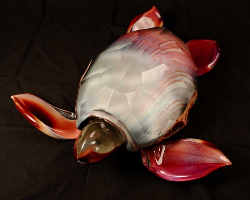 Glass Art-Sculpture titled "Turtle" by the noted Italian Glass Artist Dino Rosin