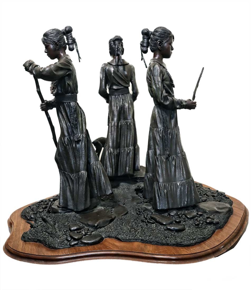 The Three Graces by Jim Branscum a Native American limited edition bronze sculpture