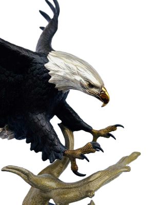 Pinpoint Landing a bronze eagle sculpture "Pinpoint Landing" a bronze eagle sculpture by Mike Curtis. Available now on SculptureCollector.com, the premier platform for purchasing or reselling creative sculptures securely and privately.